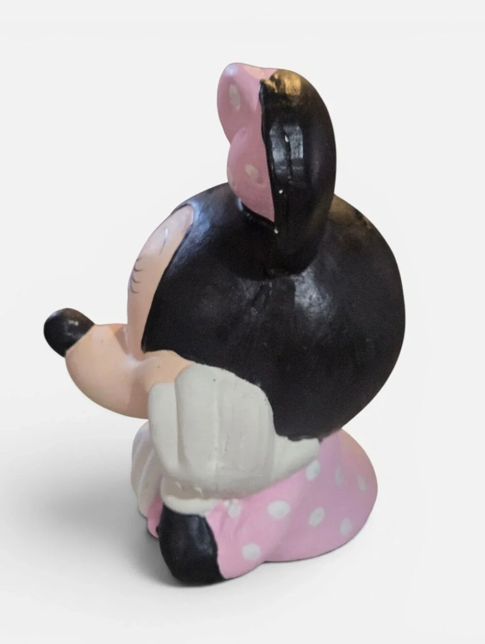 Pink Polka Dot Minnie Mouse Piggy Bank Figurine